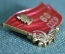 Знак, значок "60 лет СССР". Ленин, флаг. Тяжелый металл, эмаль. ММД, СССР, 1972 год.