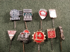 Значки подборка "Города" Франчики 9 шт. #Z2