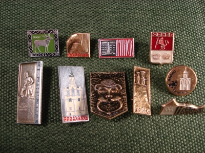 Значки Подборка "Города" #2, 10 штук #Z3