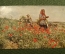 Открытка "На маковом поле. Уборка урожая". Серия 623. Краков, Польша. 1934 год.