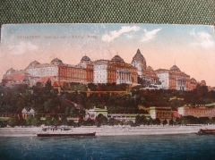 Открытка "Королевский дворец. Будапешт". Вид с реки. Kiralyi var. 1920-е годы. #O4