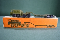 Машинка игрушка "Тягач с платформой". В коробке. Военная техника ТПЗ. Тула. СССР. #G1