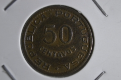Монета 50 центаво сентаво 1968 года. Кабо Верде (Острова Зеленого Мыса).