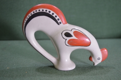 Статуэтка "Петух петушок курица". Фарфор. Старая Гжель. СССР. #U