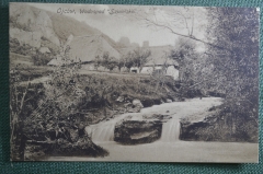 Открытка старинная "Водопад . Wodospad szumisko". Ойцув, Ojcow. Krakowski, Польша #O4