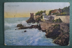 Открытка старинная "Курорт Нерви, Генуя. Смотровая башня". Nervi. Torre Gropallo. Италия. #O4