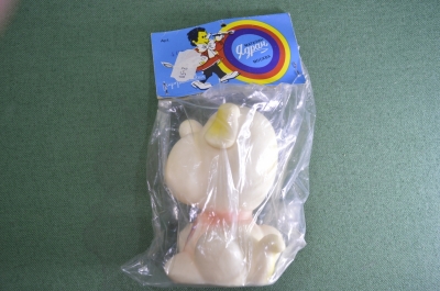 Игрушка "Собака Рекс Rex". Упаковка. Резина. Jugoplastika. Магазин Ядран. Югославия времен СССР. #U