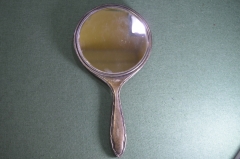 Зеркало старинное ручное дамское. Серебро 925 проба. Бирмингем. Великобритания. 1925 год. #U