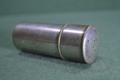 Емкость для порошка или пасты, для бритья, цилиндрической формы. Металл. 