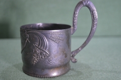 Подстаканник старинный "Рог изобилия". Платиноприбор. #U