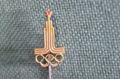 Знак, значок, фрачник "Олимпиада, эмблема, символ. Москва 1980 год". Заколка, тяжелый металл. #4