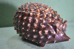 Статуэтка керамическая "Еж крупный". Обливная керамика. Елгава. СССР. #U