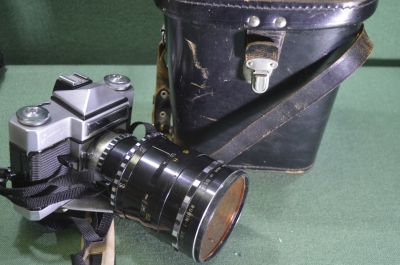 Фотоаппарат "Зенит 5" с объективом Рубин-1. Чехол. Кофр. СССР. #U