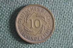 Монета 10 рейхспфеннигов 1928 года. Буква А. Рейх. Reichspfennig, Deutsches Reich.