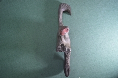 Крюк крючок старинный деревянный вешалка "Обезьяна". Дерево. Резьба. Япония. Начало 20-го века.