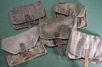 Подсумок гранатный 3-х секционный (под гранаты Ф-1 или РГ-42). 1944 год, РККА. СССР.