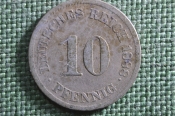 Монета 10 пфеннигов 1888 года, буквы J J. Deutsches Reich, Германская Империя.