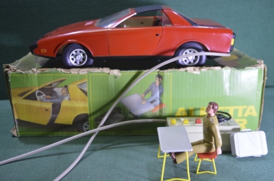 Игрушка машинка "Alfetta Spider Альфа Ромео". Piko. Гонщик. Коробка. ГДР. Германия. #G1 #U