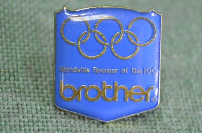 Знак значок "Brother". Олимпиада. МОК. Олимпийский комитет. Спонсор. 1980е. #1