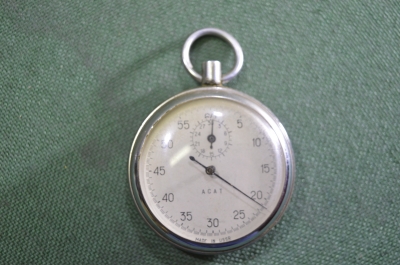 Секундомер "Агат Agat". "Экспортный. Сделано в СССР. Нерабочий