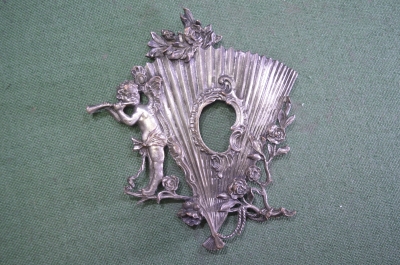 Рамка для фотографии накладка старинная "Путти". Серебрение. Царская Россия. #U