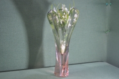 Ваза для цветов. Йозеф Господка. Крокус. Цветное стекло. Чехословакия периода СССР. #U