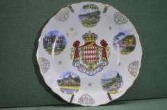 Тарелка настенная фарфоровая "Монако Монте-Карло". Города и гербы. Фарфор. #U