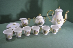 Сервиз фарфоровый кофейный "Мадонна". Zajecar Заечар. 15 предметов. Фарфор. Югославия периода СССР.
