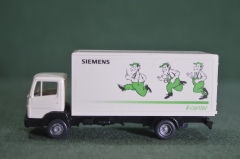 Модель, машинка. Грузовик сервисный Wiking компании Сименс. Siemens i-center. Германия / Китай.