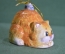 Игрушка елочная "Рыжий ленивый кот и мышка". Кошка, мышь. Керамика, майолика, ручная роспись. #4