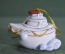 Игрушка елочная "Катер, катерок, кораблик". Моряк, буксир. Керамика, майолика, ручная роспись. #1