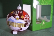 Елочная игрушка из стекла, шар  Елочная игрушка из стекла, шар