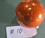 Елочная игрушка из стекла, шар "Зодиак", оранжевый. Мышки с сыром. Стекло. Клинское объед. "Елочка".
