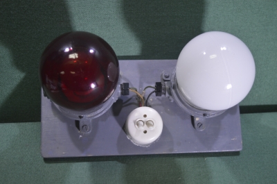 Лампа двухцветная для фотостудии или проявки фотографий интерьерная. Самодельная. Лофт. СССР. #U