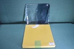 Конфетница блюдо плоская ваза "Sugahara". Двухцветное толстое стекло. В коробке. Япония. #U