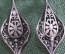 Серьги серебряные. Скань. Зернь. Филигрань. Серебро 925 проба звезда. СССР.