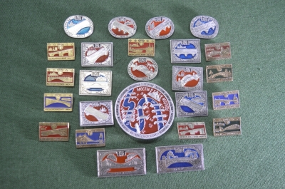 Знак значок "Мосты Москвы". Набор 25 шт. СССР. #Z1