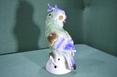 Светильник ночник фарфоровый статуэтка "Попугай". Фарфор. ГДР. Германия. #U