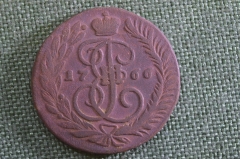 Монета 2 копейки 1766 года, ММ. Екатерина II, Российская Империя.