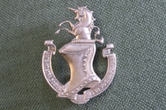 Кокарда полковая знак. Неопознанная. Шлем. Единорог. Бельгия.