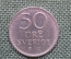 Монета 50 эре 1966 года. Швеция.