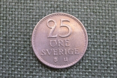Монета 25 эре 1963 года. Швеция.