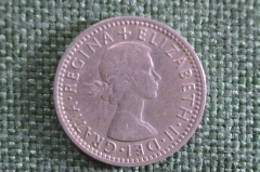 Монета 6 пенсов 1960 года. Six Pence. Великобритания.