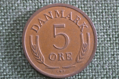 Монета 5 эре 1966 года, Дания.