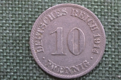 Монета 10 пфеннигов 1914 года. Германская Империя.
