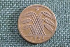 Монета 5 пфеннигов 1924 года. Веймар, Германия.