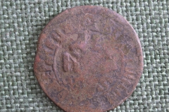 Монета денга. Год неразборчив (вроде 1706 год). Петр I.