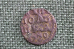Монета Полушка 1720 года. Петр I, Российская Империя.