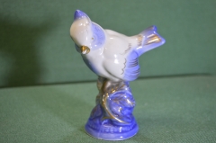 Статуэтка фарфоровая "Синица птица". Фарфор. Гжель. СССР. #U