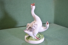 Статуэтка фарфоровая "Гуси". Фарфор. Гарднер. Вербилки. 1990е. #U